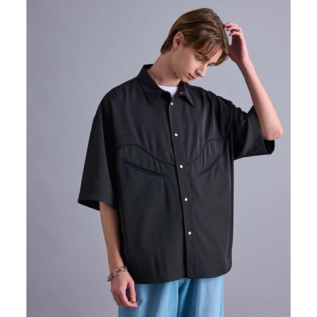 【 セットアップ対応 】ウエスタンパイピングシャツ/ジュンレッド(JUNRed)