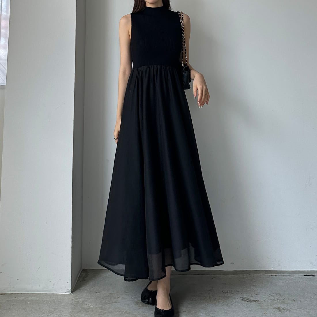 Louere　ボトルネックニットドッキングワンピース【ペチスカートセット】／ルエレ（Louere）