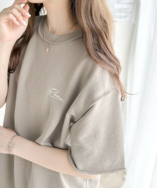 袖口くるりん。ワンポイント刺繍ハーフスリーブ裏毛Tシャツ／クラシカルエルフ（Cl...