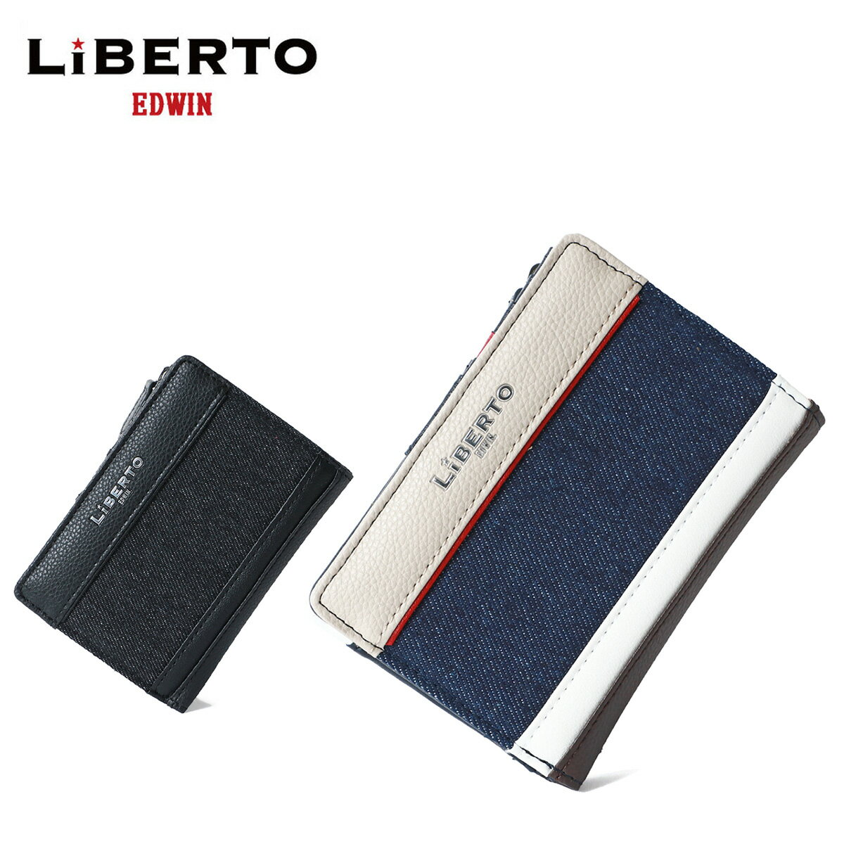 財布 メンズ デニム 切替え 二つ折り財布／リベルト エドウィン（LIBERTO EDWIN）