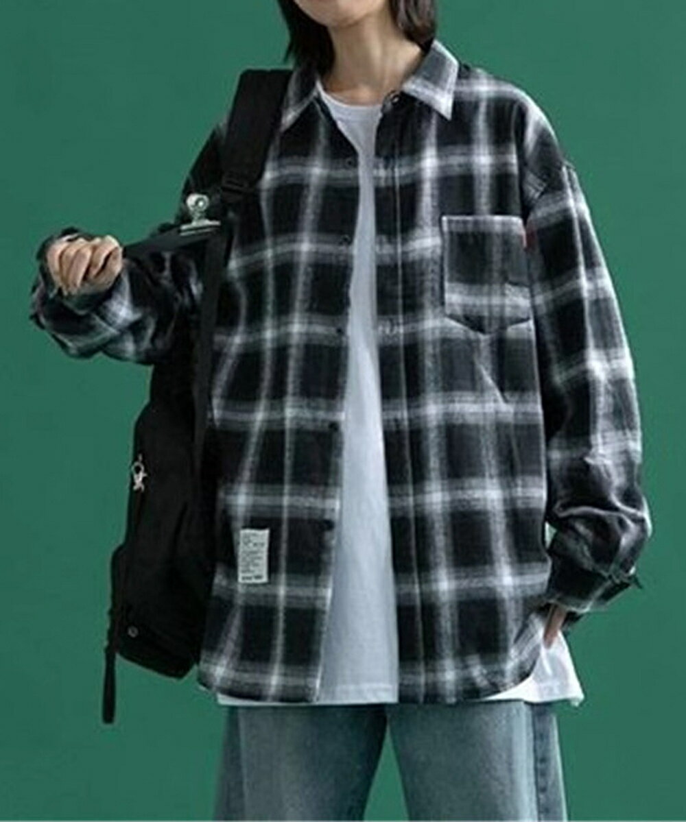 マンダリンチェック オーバーサイズシャツ／ニュージェントルマン（NEW GENTLEMAN）