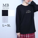 【大きいサイズ】【抗ピリング】 ロゴ プリント チュニック/エムビー ミントブリーズ (MB mint breeze)