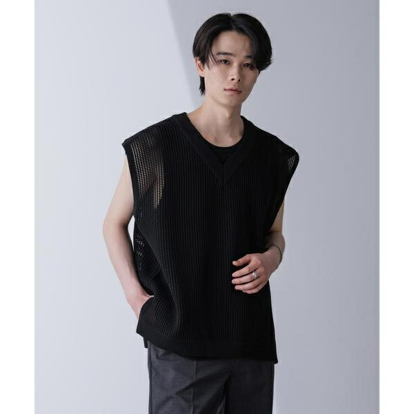 ルーズシルエット ニットベスト／ナノユニバース（NANO universe）