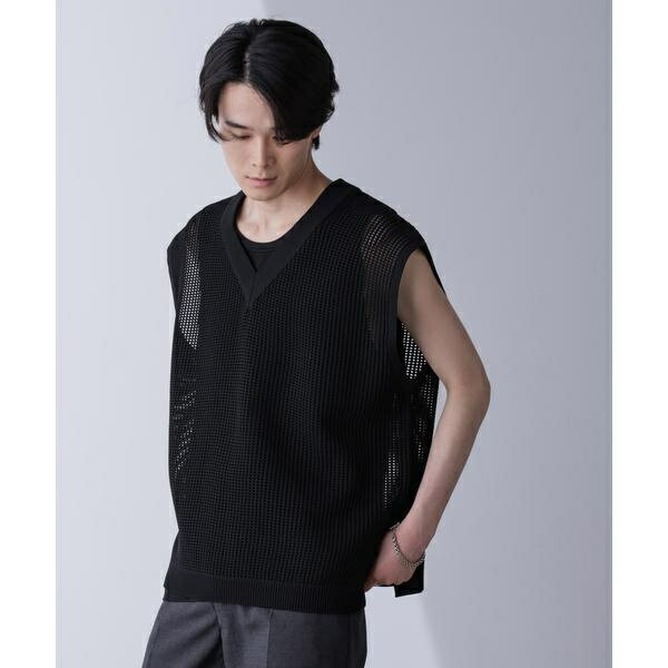 ルーズシルエット ニットベスト／ナノユニバース（NANO universe）