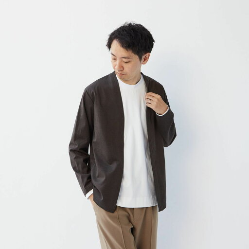 撚り杢グレンチェックボタンレスカーディガン/メンズメルローズ(MEN'S MELROSE) 撚り杢グレンチェックボタンレスカーディガン/メンズメルローズ(MEN'S MELROSE)