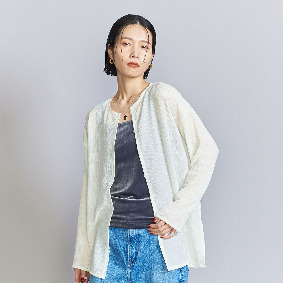 クレープ クルーネックカーディガン 2／ビューティー＆ユース ユナイテッドアローズ（BEAUTY＆YOUTH）