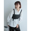 シャーリングシャツ×ニットビスチェセット/レディメイド(LADYMADE)