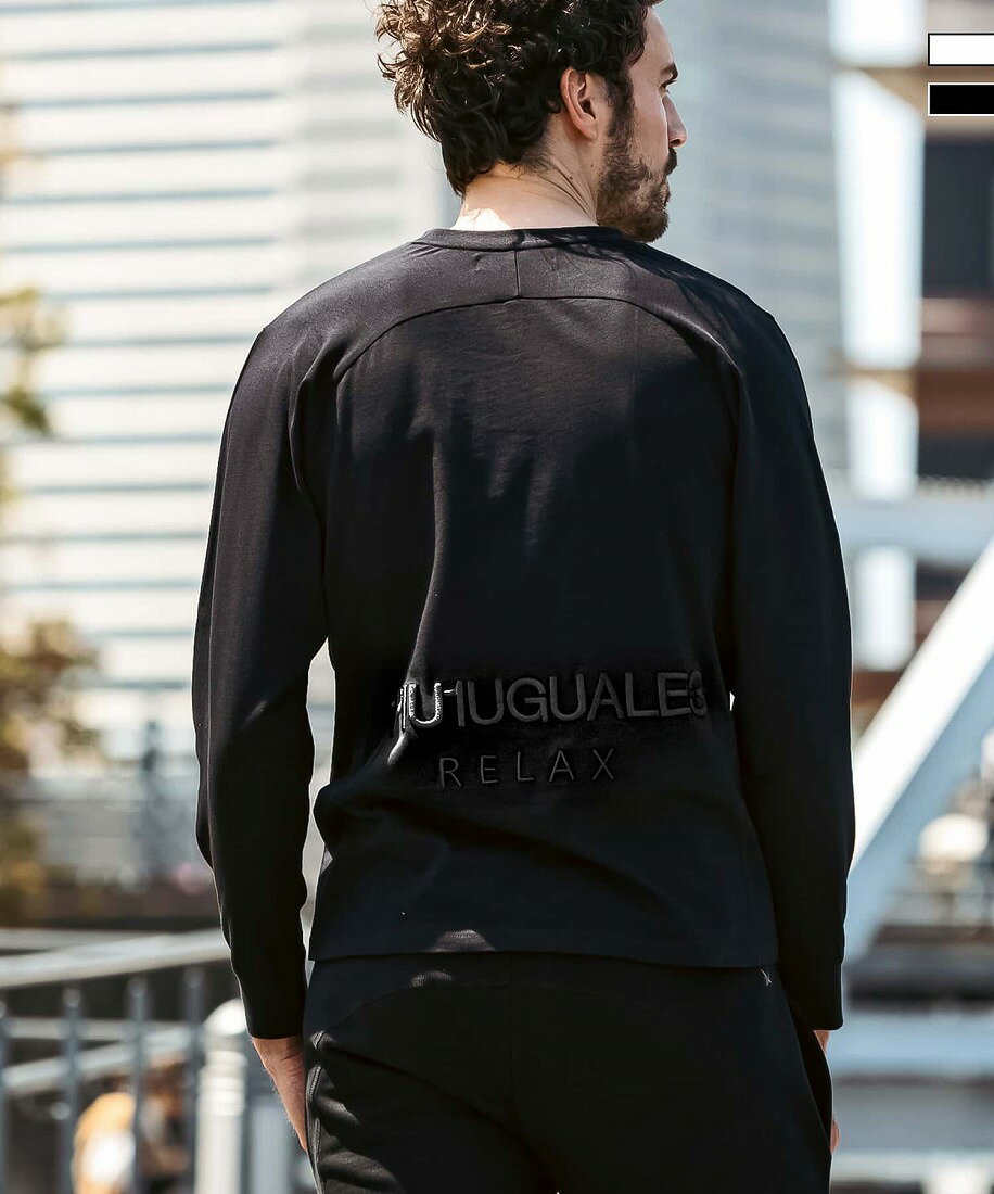 1PIU1UGUALE3 RELAX バック刺繍ロゴロングTシャツ／ウノピゥウノウグァーレトレ リラックス（1PIU1UGUALE3 RELAX）