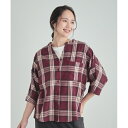 【洗える】暑い時期もさらりと着られる 7分袖チェックシャツ/シューラルー(SHOOLARUE)