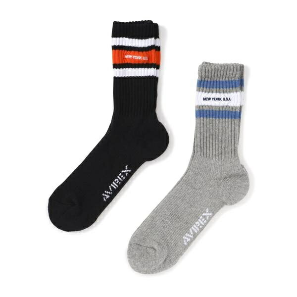 《直営店限定》LINE NEYYORK SOCKS ／ ライン ニューヨーク ソックス ／ AVIR／アヴィレックス（AVIREX）