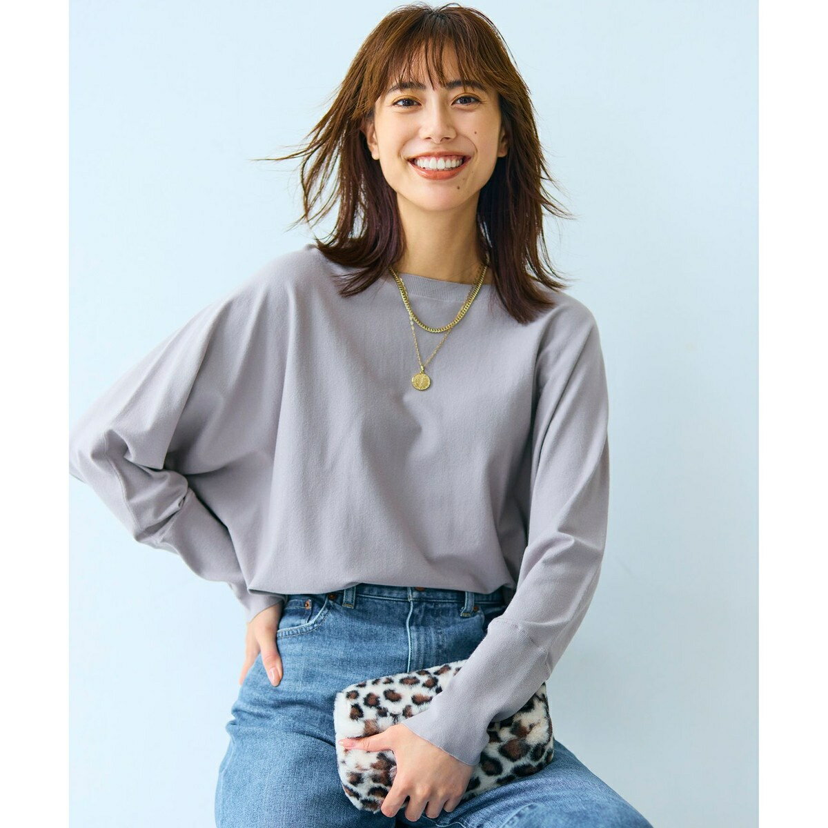 【洗える/ご好評につきカラー追加】ヴィスコースストレッチ ドルマン ニット／23区（23KU）