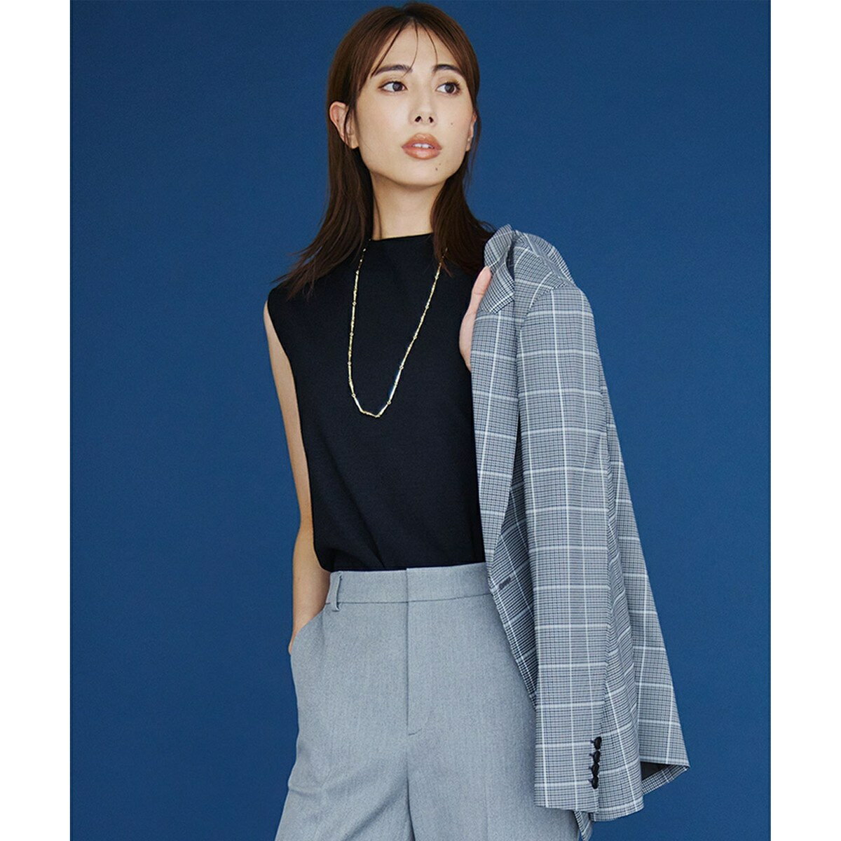 【洗える】ヴィスコースストレッチ ノースリーブ プルオーバー／23区（23KU）