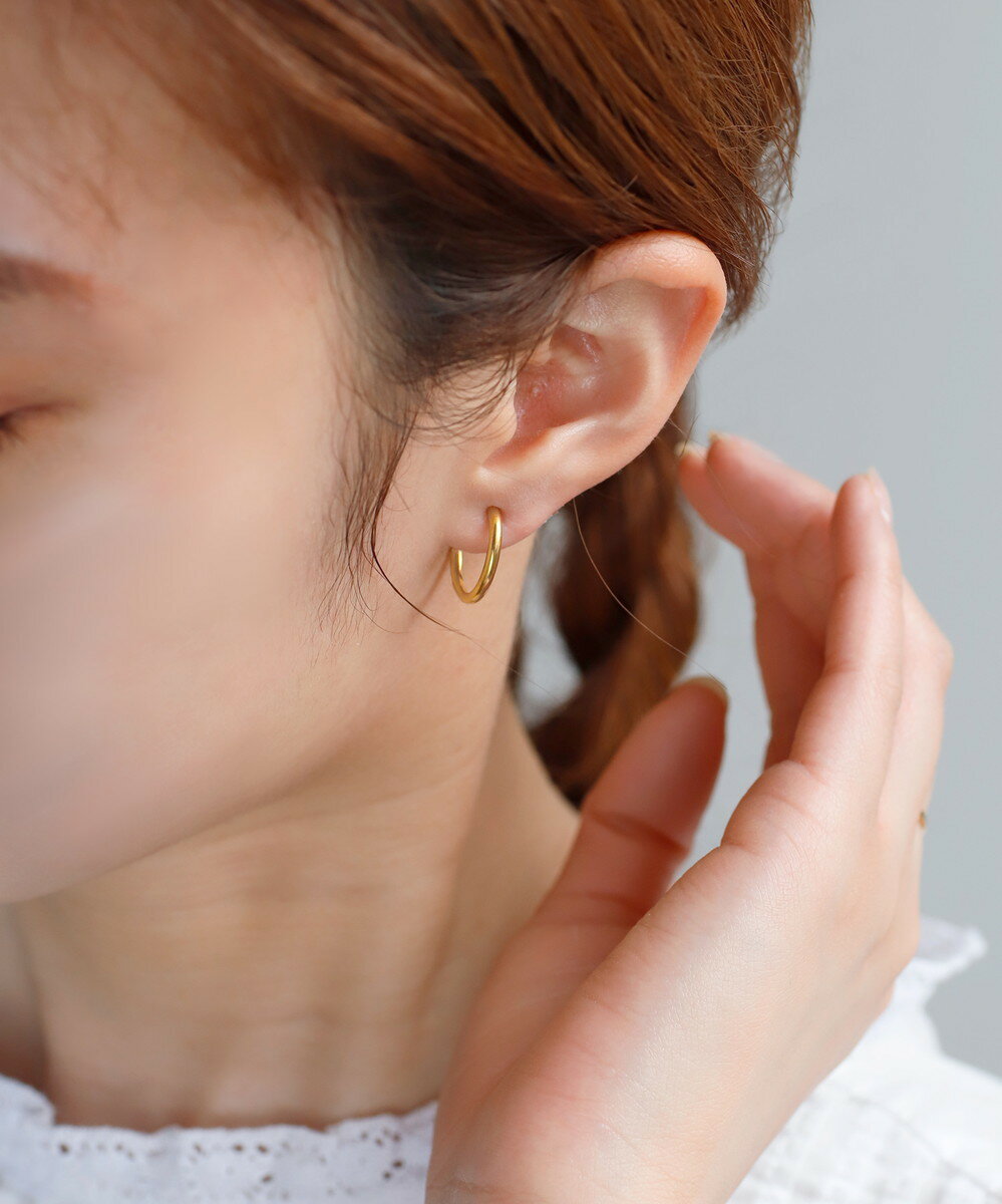 【ステンレス】メタルフープイヤリング[直径17mm]／アネモネ（ANEMONE）