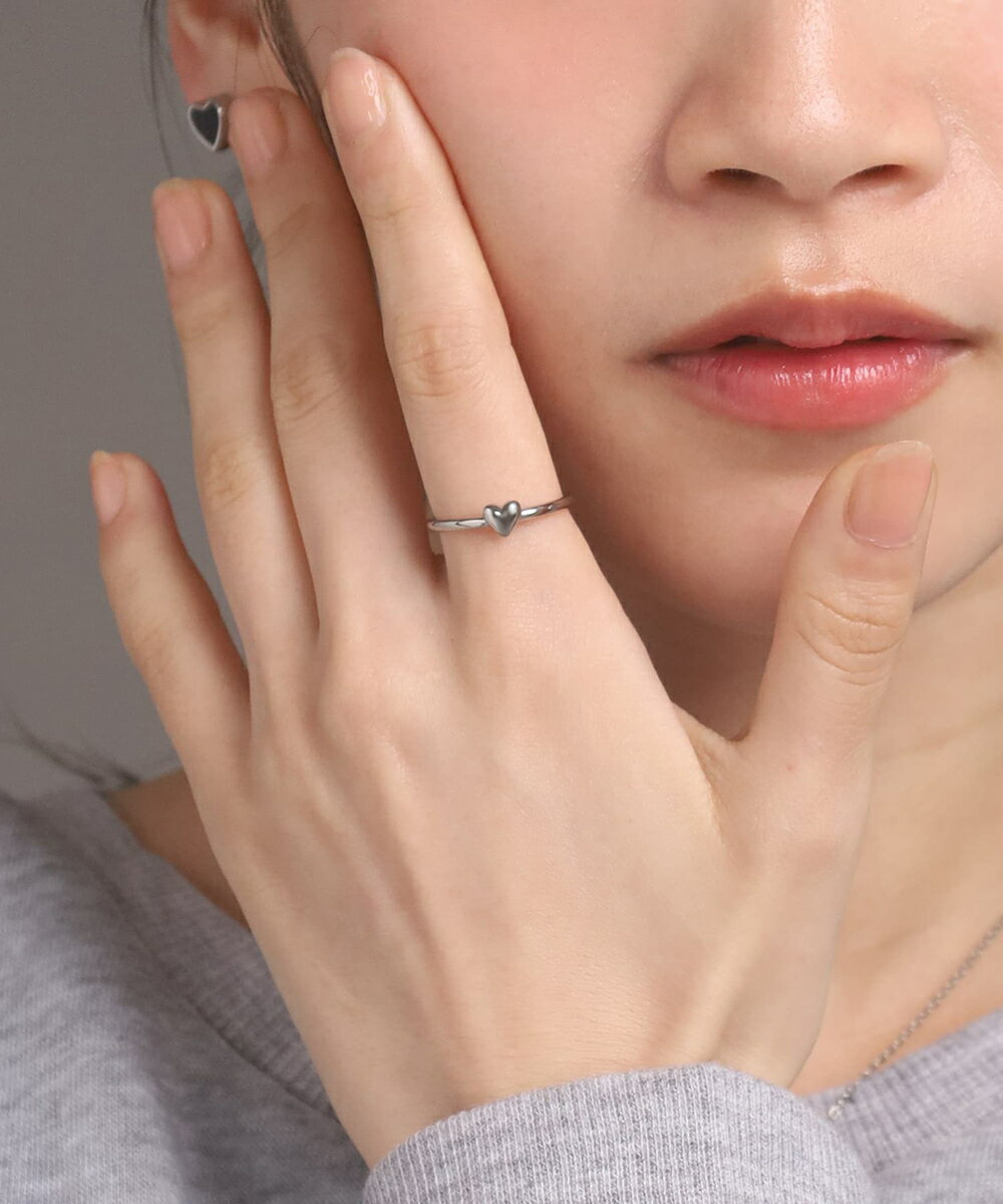 LHME プチハートリング/シルバー/サージカルステンレス 金属アレルギー対応／エルエイチエムイー（LHME）