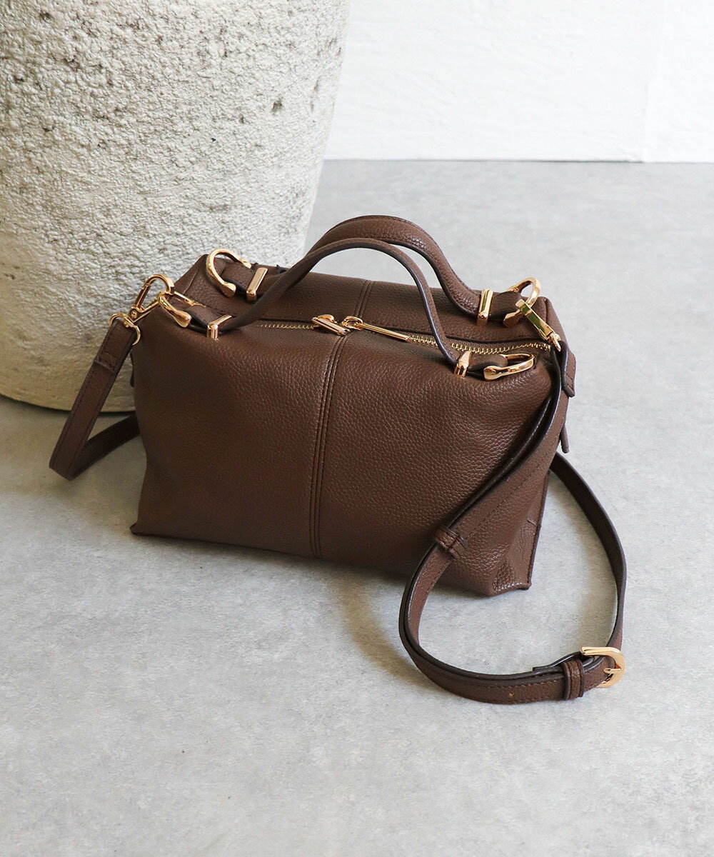 【2way/デイリー/コンパクト】2wayボックスボストンバッグ／ミアン（MIAN ）