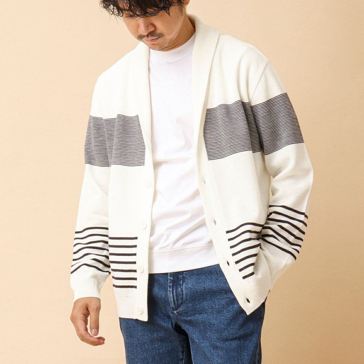 配色ショールカラーカーディガン 24AW／ノーリーズ（NOLLEY'S）のサムネイル