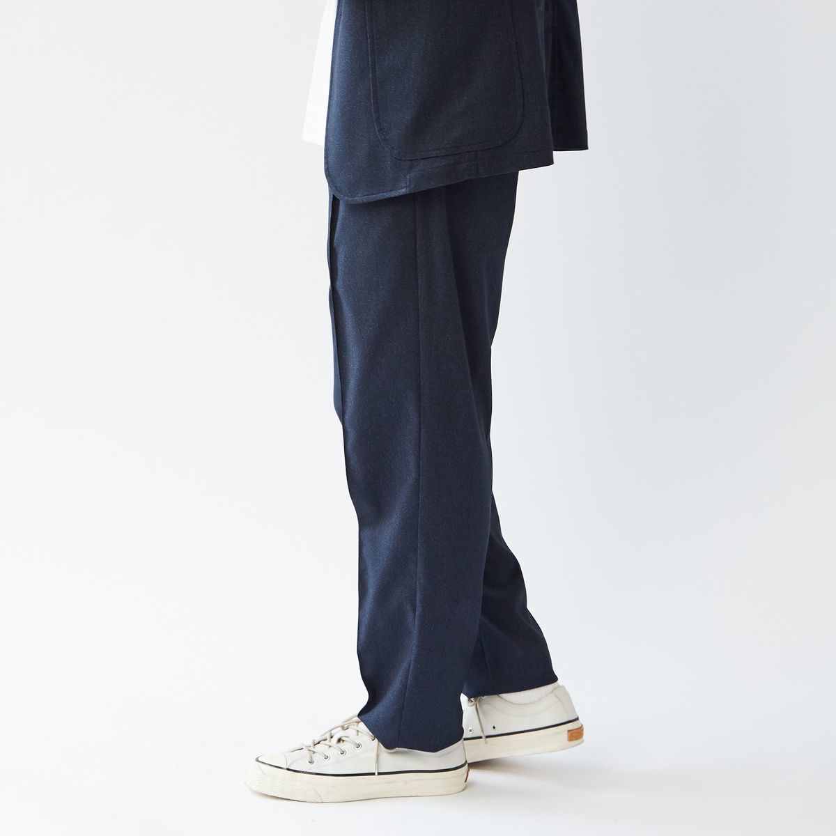 エクストレッチトラベストクリースステッチ入りイージーテーパードパンツ(セットアップ可)／メンズメルローズ（MEN'S MELROSE）