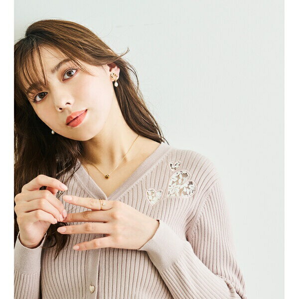 ハートモチーフリブカーディガン／レッセパッセ（LAISSE PASSE）のサムネイル