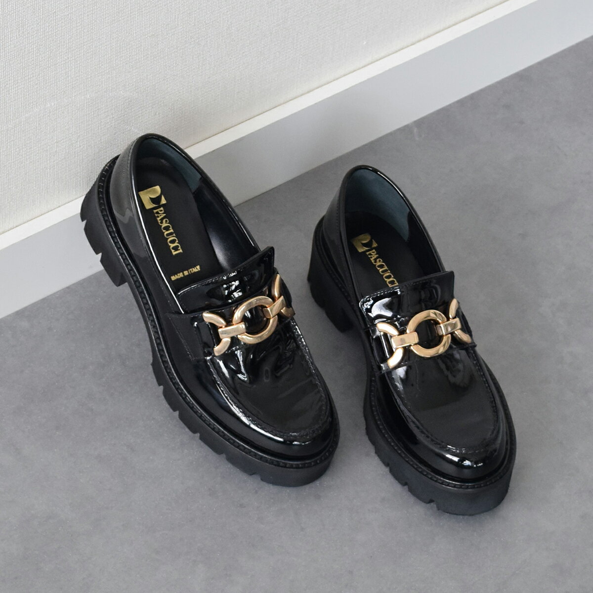 PASCUCCI◆5.5cmヒール◆チェーンビットタンクソールローファー／ブリジットバーキンセレクト（Bridget Birkin Select）