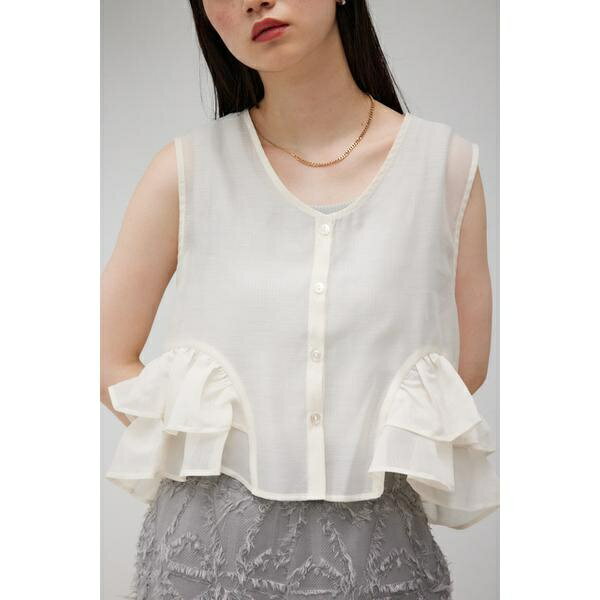 オーガンジーフリルベスト／アズー