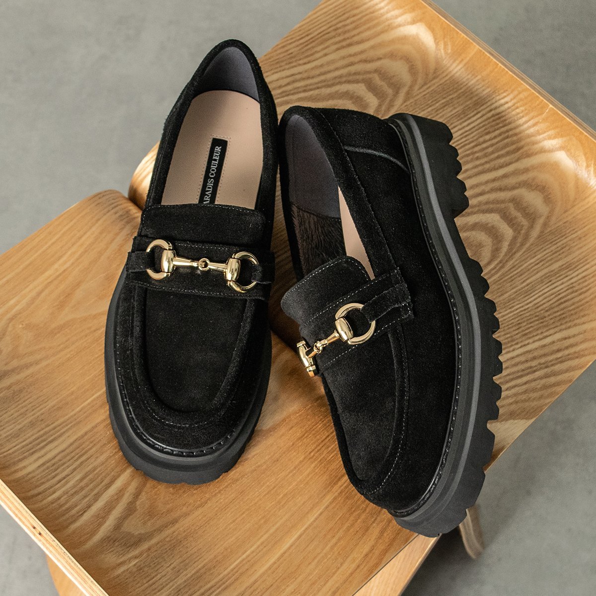 PARADIS COULEUR◆3.5cmヒール◆タンクソールビットローファー／パラディクルール（PARADIS COULEUR）