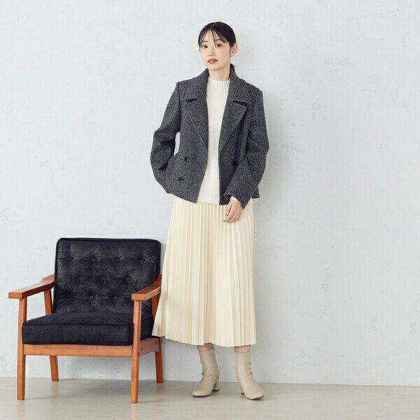 ウール混　ビーバー　ピーコート／コムサイズム（COMME CA ISM）