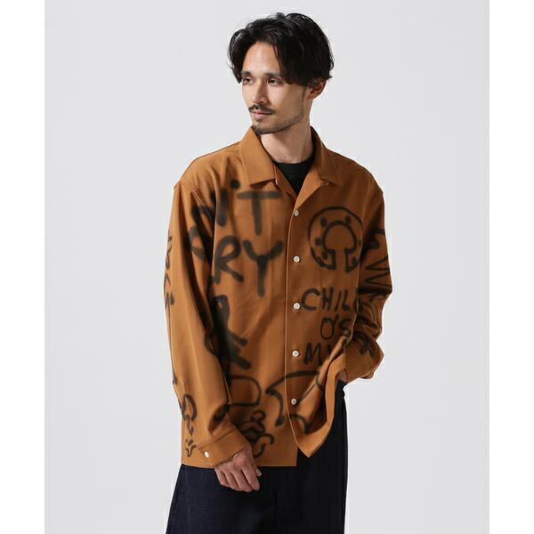 guernika／ゲルニカ／PAINT OPEN COLLAR SHIRT／ロイヤルフラッシュ（ROYAL FLASH）