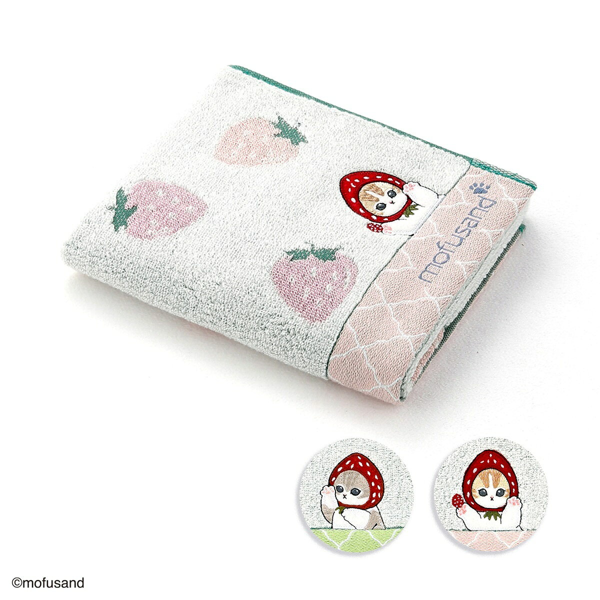 mofusand いちご フェイスタオル／タオル美術館（Towelmuseum）