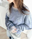 大人可愛いレトロな雰囲気。綿100%ワンポイント刺繍ピグメントニットプルオーバー/クラシカルエルフ(Classical Elf)
