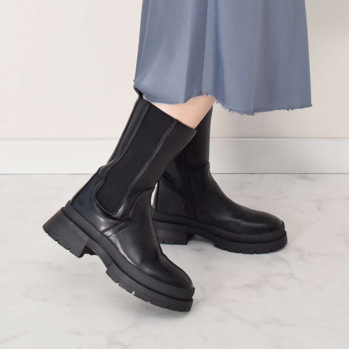 Bridget Birkin◆4cmヒール◆モールドサイドゴアショートブーツ／ブリジット バーキン（Bridget Birkin）