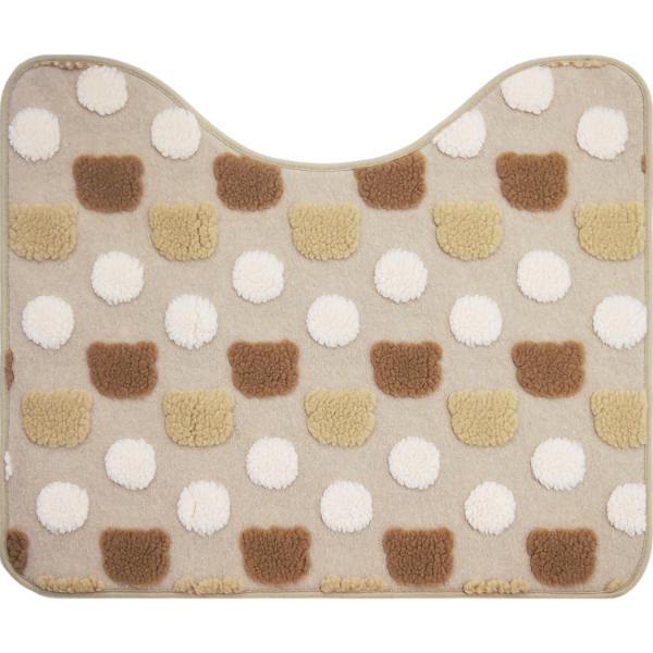 ふわりんこ トイレマット (クマベージュ) アニマル柄 トイレ用品／パーフェクト・ワールド・トーキョー..