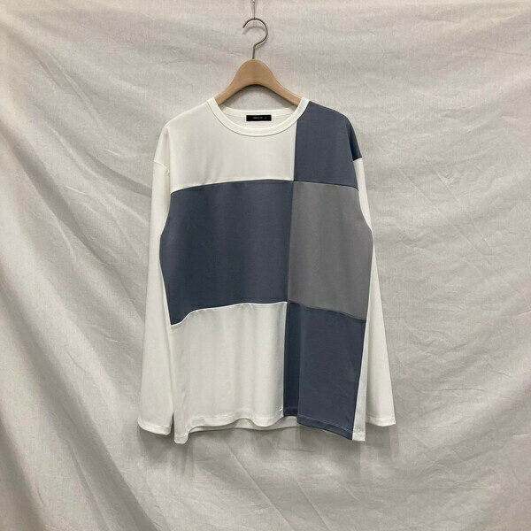 カラーブロック パッチワーク クルーネックTシャツ（長袖）／コムサイズム（COMME CA ISM）