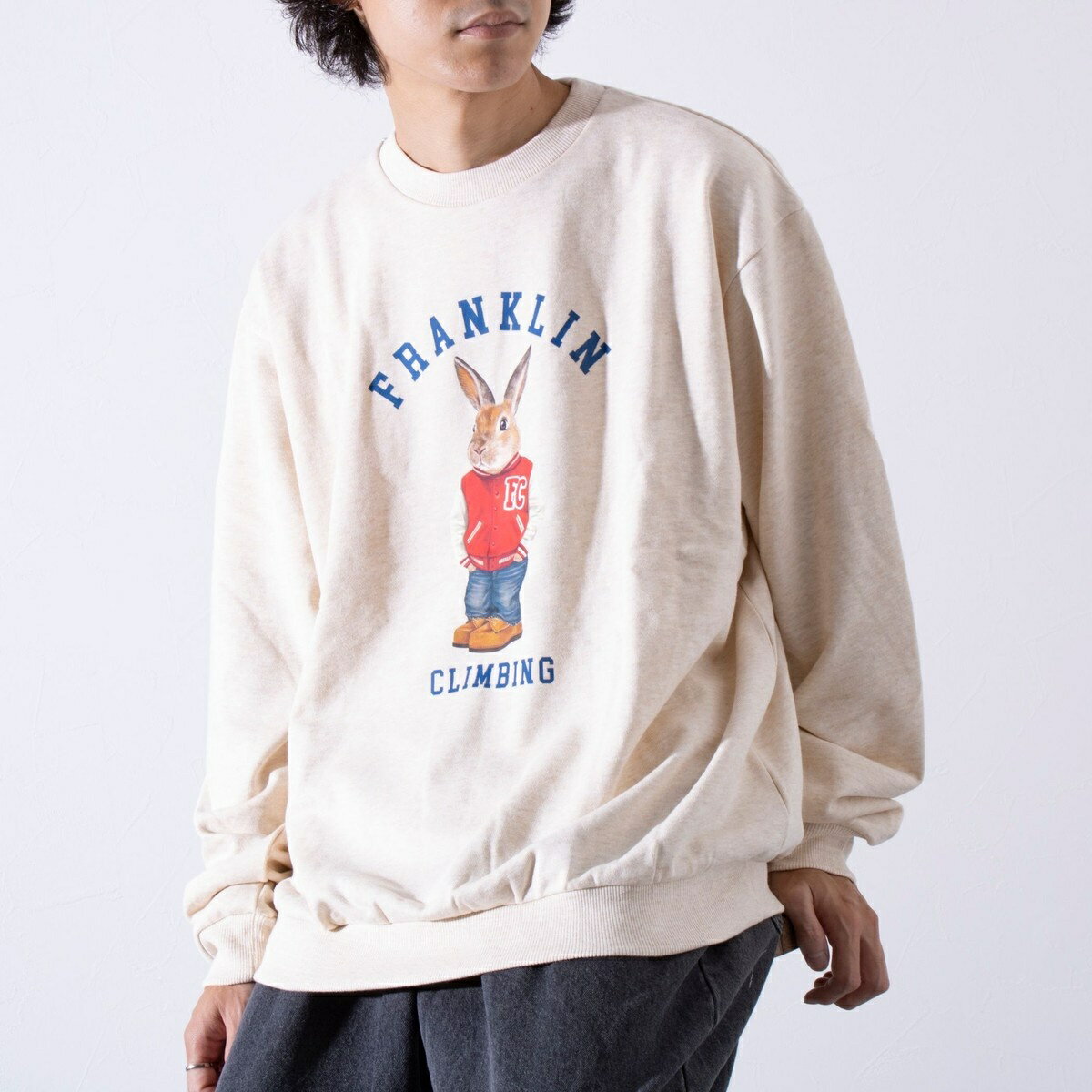 【Franklin Climbing】うさぎスタジャン クルーネック プリントスウェット／フレディ＆グロスター（FREDY＆GLOSTER）のサムネイル