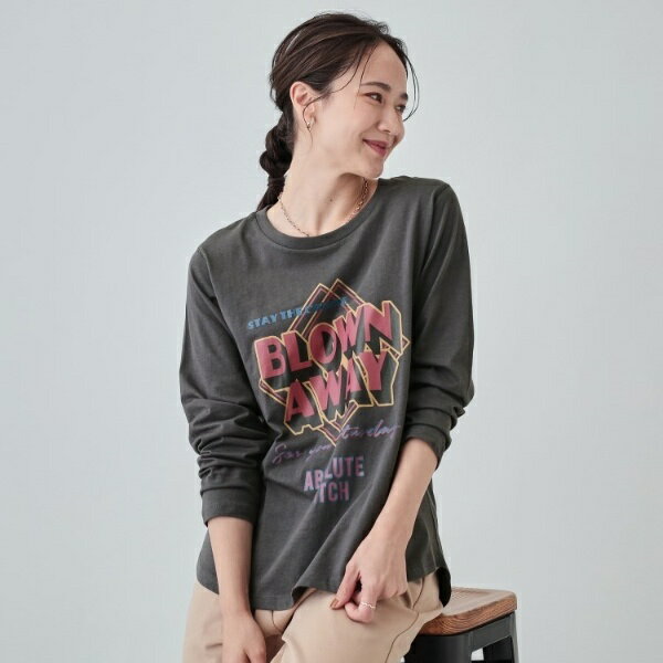 【洗える】腰回りをカバー アソートプリントロンT／キューティーブロンド（Cutie Blonde）