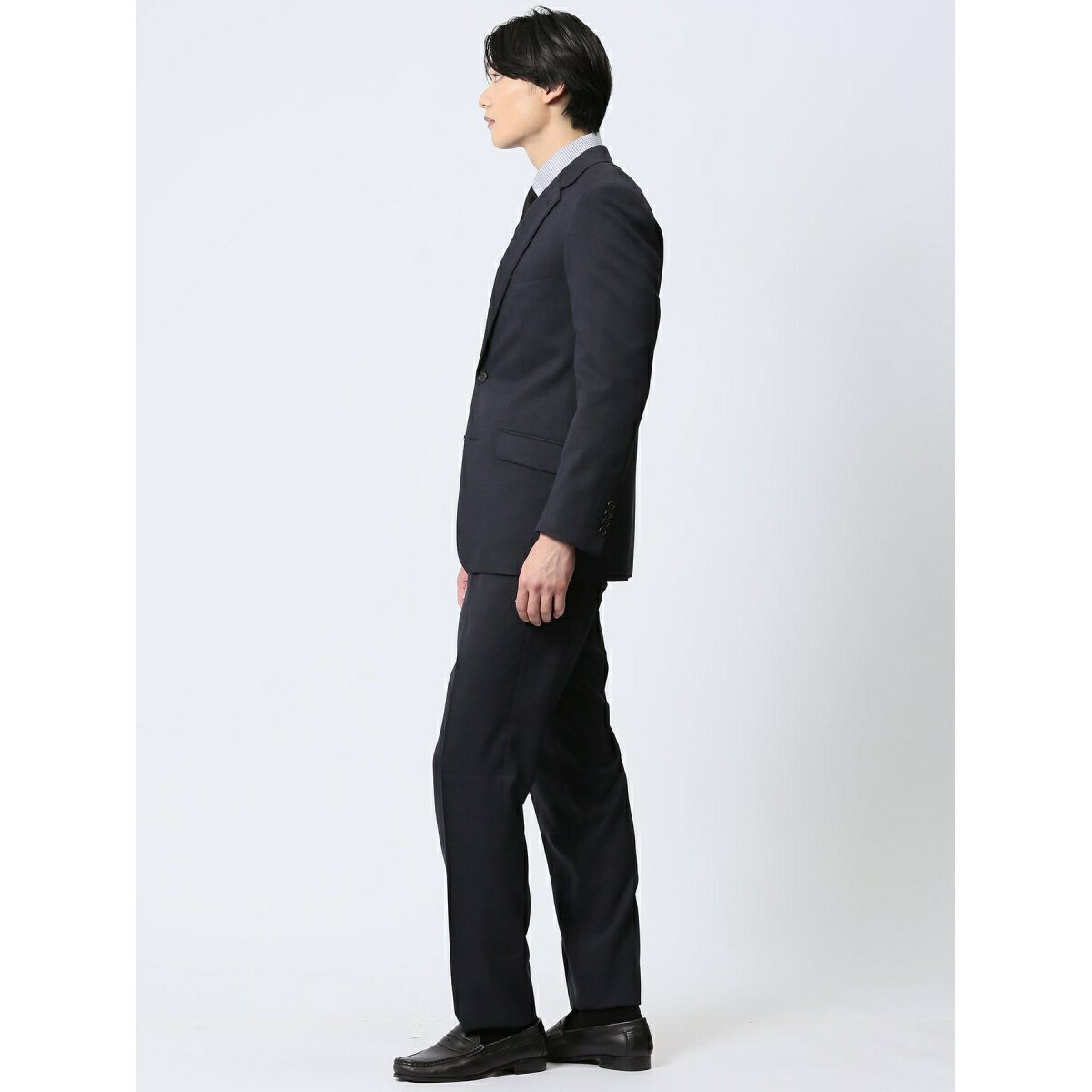 【ストレッチ ウォッシャブル】m.f.エディトリアル 2ボタン2ピース ビジネススーツ ウィンドペン／m.f.エディトリアル（m.f.editorial）