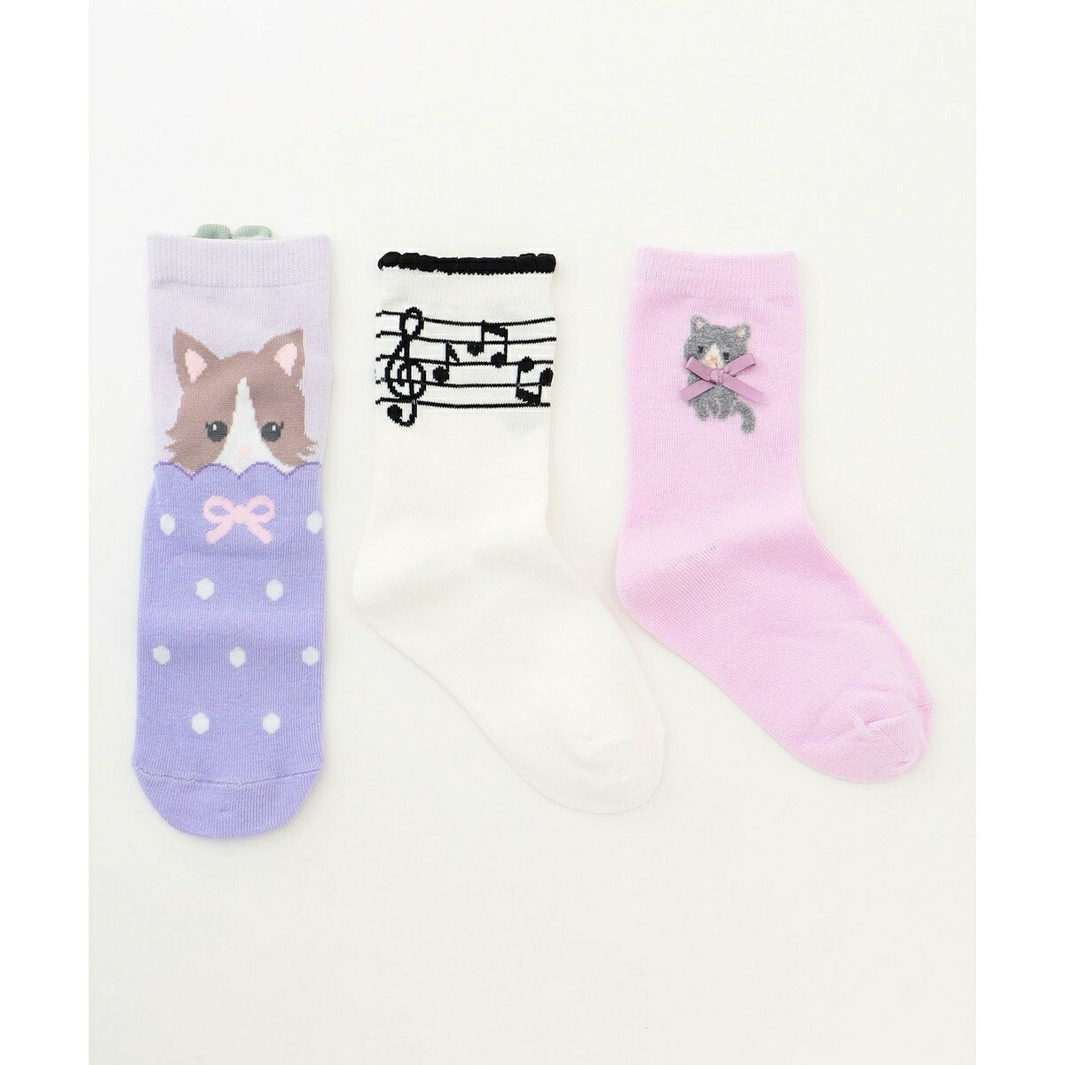 【3点セット】ソックス (ネコ音符)／エニィファム（any FAM）のサムネイル
