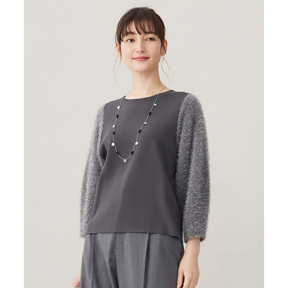 【洗える】フェザーラメ ニット／自由区（JIYU-KU）