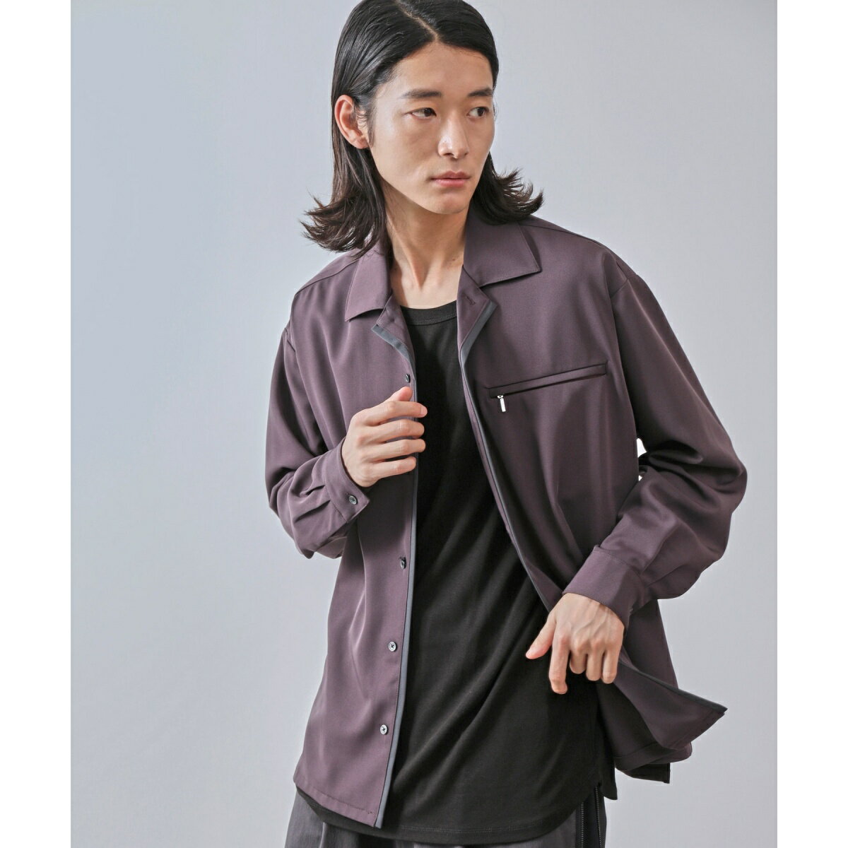 カラースキームZIPデザインシャツ／ジュンレッド（JUNRED）