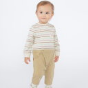 SHIPS KIDS:70~80cm / オーガニック コットン ボーダー ロンパース/シップス(SHIPS)