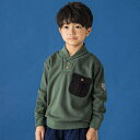 【店舗限定】ヘチマ襟パッチトレーナー(95~150cm)/ベベ プチ ポワ ヴェール(BeBe Petits Pois Vert)
