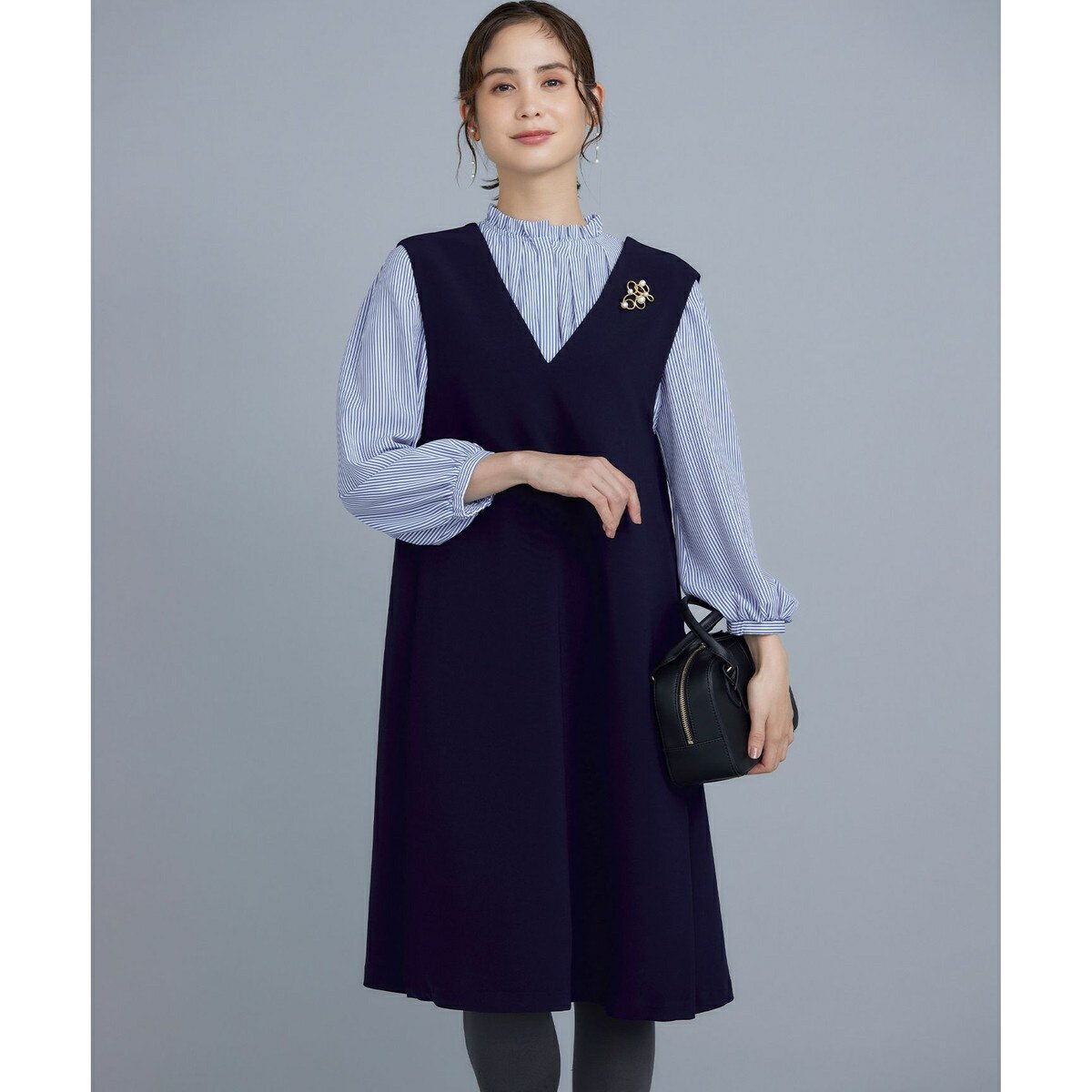 ライトダブルクロス ジャンパーワンピース／組曲（KUMIKYOKU）