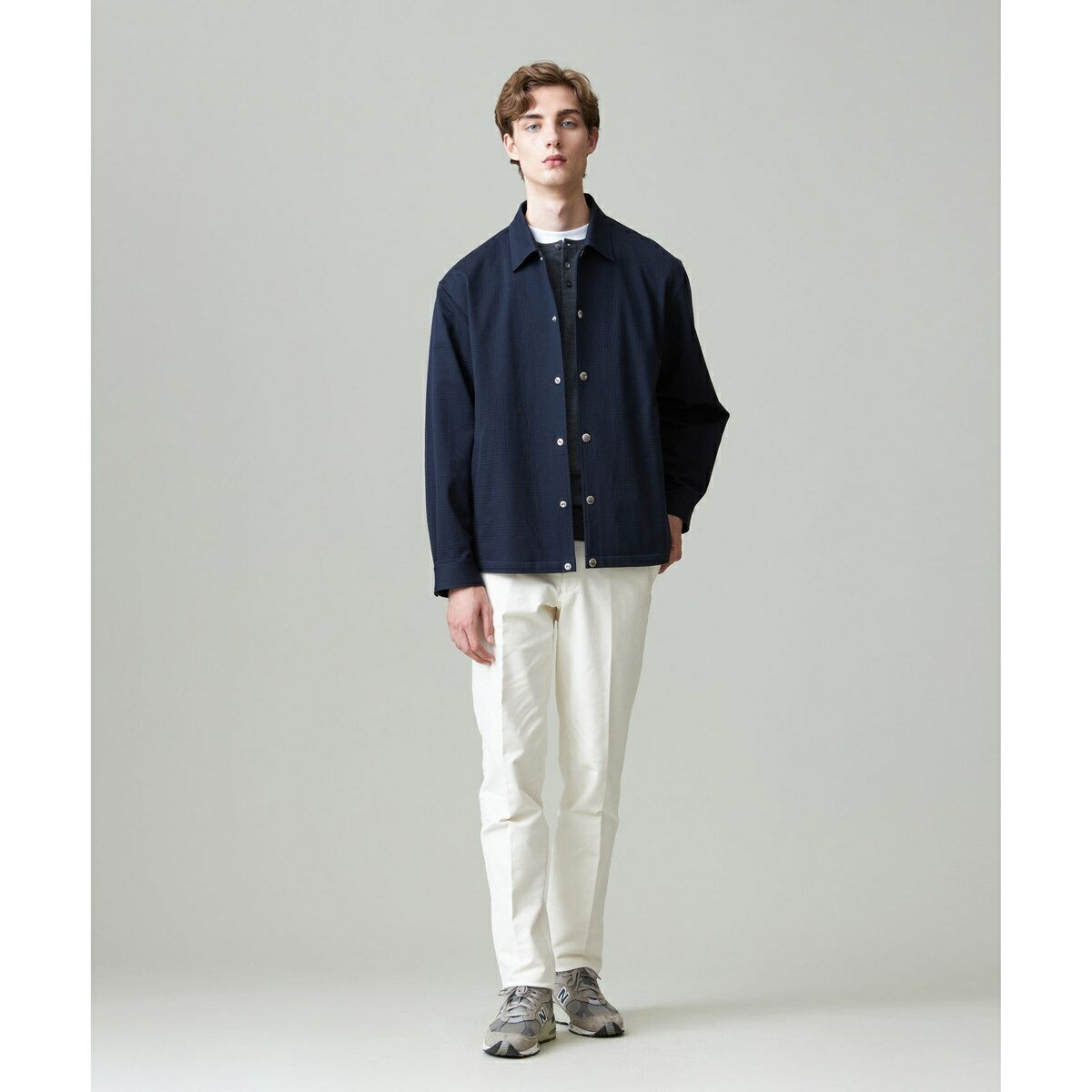 【KANEMASA】 グレンチェック サッカージャージー コーチジャケット／Jプレス（J.PRESS）