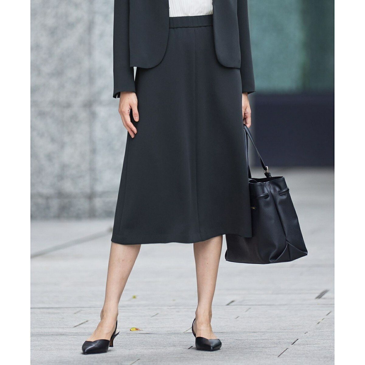 【セットアップ対応】トリアセダブルクロスフレア スカート／自由区（JIYU-KU）