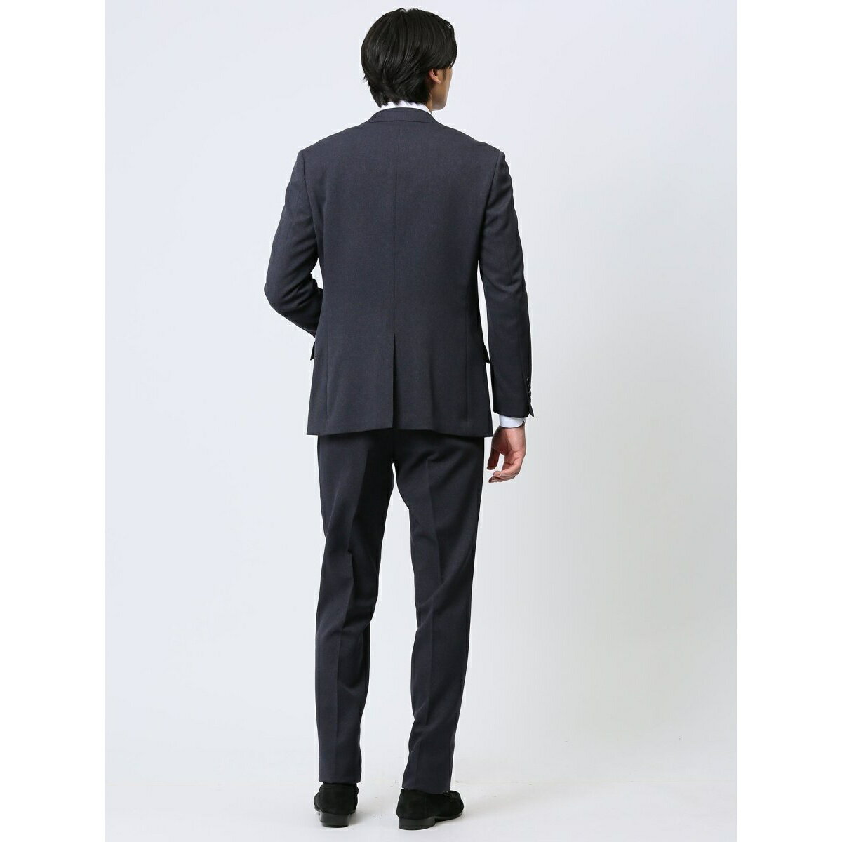 【ストレッチ ウォッシャブル】タカキュー 2ボタン2ピース ビジネスセットアアップスーツ シャーク紺／タカキュー（TAKA-Q）