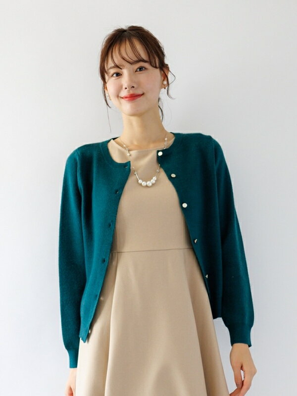 丸首ジャガード編みカーディガン／カールパークレーン（Karl Park Lane）