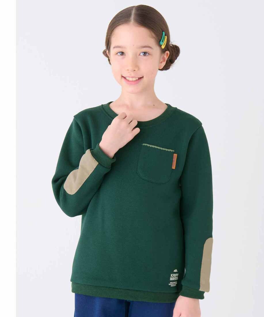 【裏起毛で暖かい！】ふっくら 裏起毛 クルー スウェット 120cm〜170cm／クリフメイヤー（KRIFF MAYER）