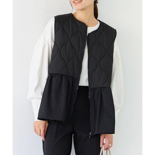ペプラムキルティングベスト/インシード(INCEDE)