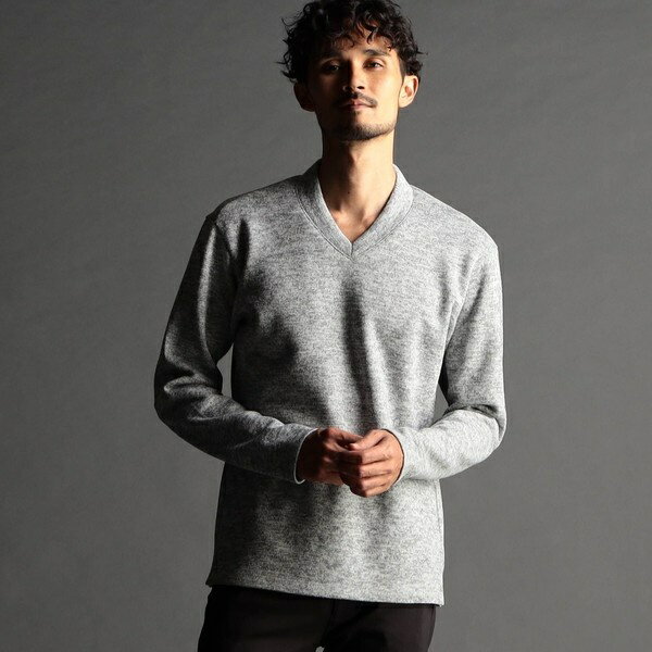 メランジボンディング ドレスVネックプルオーバー／ニコルクラブフォーメン（NICOLE CLUB FOR MEN）