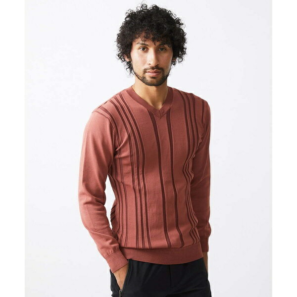 切り替えストレッチVネックニット／ミッシェルクランオム（MICHEL KLEIN HOMME）