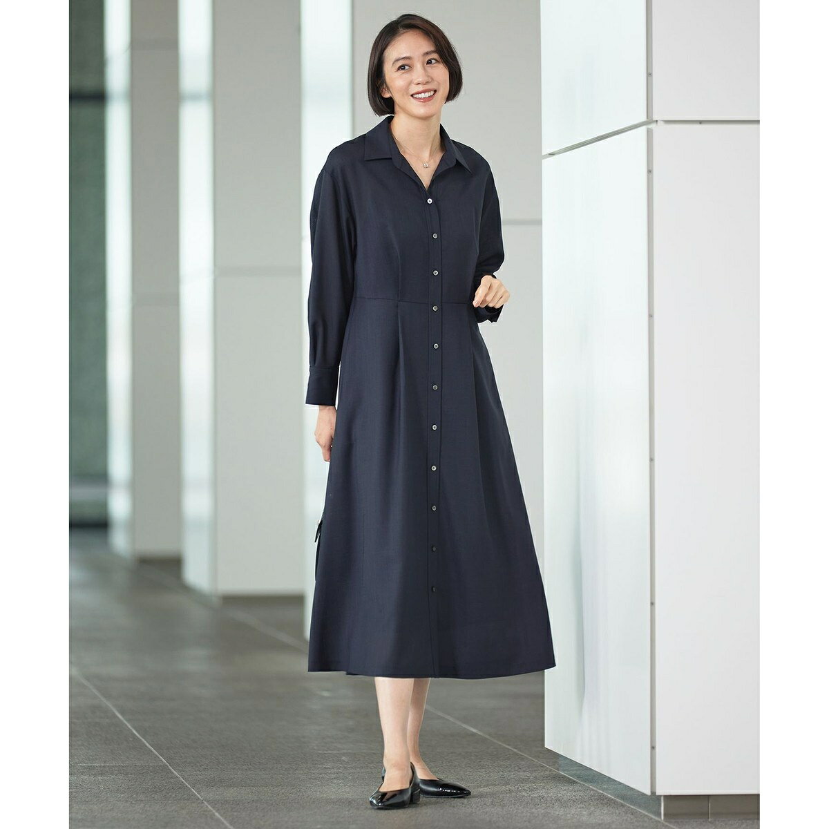 【洗える】トロピカルストレッチシャツ ドレス／自由区（JIYU-KU） 0101marui-12708810 丸井(マルイ)楽天市場店 サンプル画像2